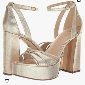 SAM EDELMAN GOLD PLATFORM HEELS